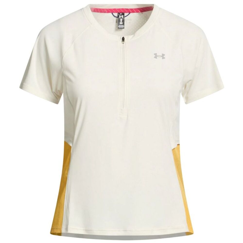 Under Armour Womens/Ladies Trail Run Half Zip Top / White/Yellow